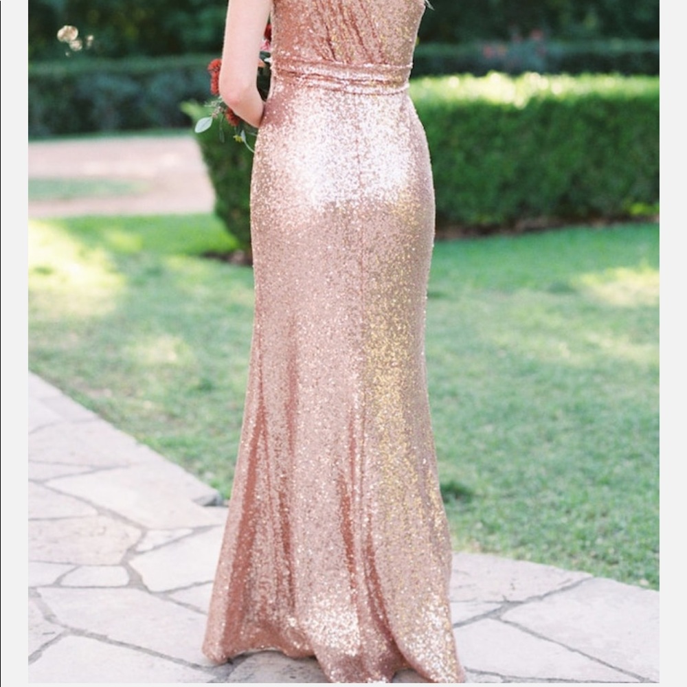 Revelry Gold Starla Bridesmaid Dress - Maxi Length